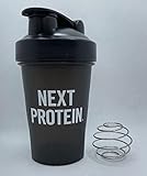 NEXT PROTEIN プロテイン シェイカー 400ml (ステンレスボール付き) (Black)