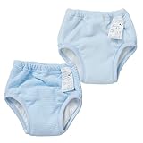 西松屋 2枚組6層トレーニングパンツ（ブルー無地・ボーダー）【80cm・90cm・95cm・100cm】 ベビー ベビーサイズ 男の子 100