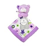 Carter's Purple Bear Security Blanket with Plush by Triboro Quilt