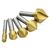 5 PC の面取りドリルビット 6-19 mm エンドミルカッタービット 90 ° 皿穴を設定