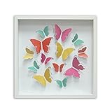 Walplus壁ステッカー" 13 Plain Colour Butterflies」MDFフォトフレームアートデカールビニールホーム装飾DIYリビングベッドルーム飾り壁紙子供部屋ギフト、マルチカラー
