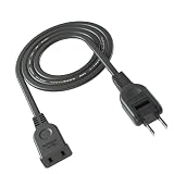KOZUMUWAN 電源タップ ACアダプタ用電源延長コード 1個口 ブラック1Ｍ トラッキング防止 火災予防絶縁キャップ付き スイングプラグ 延長コード 屋内用 フリープラグ 180度回転プラグ 2ピンプラグ接続可能 メス-オス (1m, ブラック)