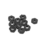 uxcell 六角ナット　ナイロン　M2ねじナット　右手　スレッド　ブラック　10個入り