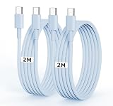 USB C ケーブル 2M 2本 PD対応 60W急速充電 【PSE認証】 USB C to C コード 純正品 type-c ケーブル 高速データ 断線防止 iPhone 17/16/15 Pro/Plus/Pro Max、MacBook Pro/Air、iPad Pro/Airなどtype-c機種対応 充電コード(ブルー)