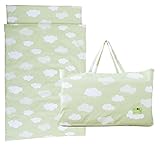 エムール 洗える『お昼寝 ベビー布団 5点セット 園児用』 持ち運べる バッグ付き 雲柄グリーン