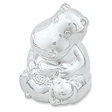 Hippo &赤ちゃん銀メッキPolished Metal Bank
