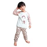 hibote 子供服 長袖パジャマ ルームウェア アニマル柄 寝間着 上下セット 110cm 3歳-4歳 幼児服 プレゼント キッズ服