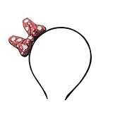 Nice Days(ナイス ディズ) 髪飾り 子供用 カチューシャ 可愛い 蝶結び キラキラ ビーズ ヘアバンド (赤)