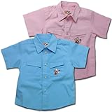 日々楽しみ 可愛いくてしっかり見える役立ち半袖シャツ（濠Du）ブルー 95cm