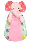 Taggies Rattle Head Elephant Plush Security Blanket - Pink by Bobfriend