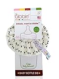 Le Bibble Baby Bottle Bib - Reversible Bottle Trainer and Dribble Catcher in Black/Grey Triangles - 