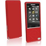 に適合する ソニーウォークマンNW-A15 A16 A17 A25 A27HN MP3音楽プレーヤー 用 ソフトシリコン製耐衝撃性保護シェルケースカバー (赤)