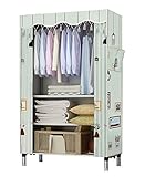 カーテン式クローゼット　綺麗なタッセル飾り　25mm極太フレーム　耐荷重抜群　幅86*奥行45*高172cm　新生活　ひとり暮らし　省スペース　衣装ケース (04#)