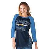 San Diego Chargers Women 's Hangtimeアンティークロゴラグラン3 / 4スリーブTシャツ L