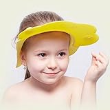 桜の雪 かわいい シリコン 防水 サイズ調節可能 水漏れない ベビー シャンプーハット (イエロー)