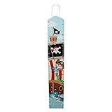 Fantasy Fields - Pirate Island Thematic Kids Wooden Growth Chart | Imagination Inspiring Hand Painte