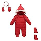 Mud Kingdom 3ピース 赤ちゃん 幼児 オールインワン スノースーツ ロンパース 冬用 US サイズ: 3-12 Months(4-20 lbs./17-30 ins.) カラー: レッド