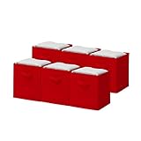 Sorbus® Foldable Storage Cube Basket Bin (6 Pack, Red) [並行輸入品]