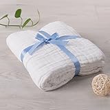 NANPIPER(ナンピパー)　ベビー・赤ちゃん用　バスタオル　ボタニカル　6層ガーゼ 純綿　1枚　約108x108cm やわらかい 男女共用 (ホワイト)