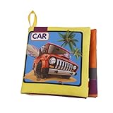 Lovoski ベビー　キッズ　布ブック　マーク　知育玩具　読み興味　多色　全６パタン - 車