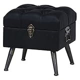 不二貿易(Fujiboeki) スツール ブラック 幅40cm トランク Dauchez(ドーシェ) PU 70229