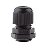 【ノーブランド品】10個入り　PG11　黒い　プラスチック製　IP68防水　ケーブルグランドコネクタ　5-10mm