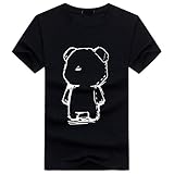 BUZZxSELECTION(バズ セレクション) Tシャツ 半袖 カットソー おしゃれ かわいい クマ キャラT プリント メンズ BSTS035 (03 ブラック,5XL)