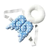 MOM&BABY ベビー ヘッドクッション セーフティー 室内 乳幼児用 ハイハイ よちよち用 適正年齢4-15ヶ月 かわいい天使の羽 (ブルー)