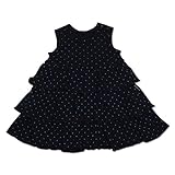 Anna Nicola(アンナニコラ) 水玉３段フリルスカートロンパース 日本製 ブラック 70cm