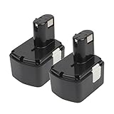 Vanon 2000 mAh 14.4 V Li - Ion充電式交換用バッテリーHitachi 324367 eb1414s eb1414 eb1424 eb14b eb14s 2 Pack ブラッ