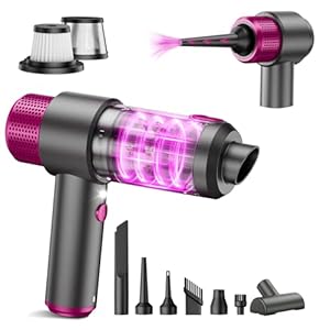 EYYA ハンディクリーナー 16000PA コードレス 4-in-1 エアダスター LEDライト 車/家庭/オフィス兼用