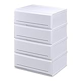 《2個セット》 収納チェスト インテリアチェストP520-4 4段 幅52×奥行45×高さ74.9cm (W) ホワイト