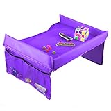 ONEDONE 折りたたみ チャイルドトレイ カーシート ベビーカー 撥水 簡易テーブル メッシュポケット付き (紫)