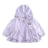 Candykids キッズ ラッシュガード パーカー 長袖 UVカット 日焼け防止 吸汗 速乾 水着 夏 海 上着 パーカー 紫外線カット 水着パーカー UVカット (90cm, パープル)