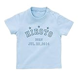 名入れ Tシャツ / ベビーサイズ [BT23] 90cm ライトブルー×ブルーロゴ 出産祝い 誕生日 プレゼント おしゃれな 名前入り ベビー服