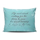 salleingカスタムファッションホーム装飾枕カバーAqua MintターコイズLifeでないabout Waiting for the staim to pass Squareスロー枕カバークッシ