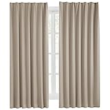 Hansleep カーテン 1級遮光 幅150cm×丈200cm カーキ 2枚組 断熱 防寒 防音 省エネ 厚手 無地 おしゃれ 洗える 寝