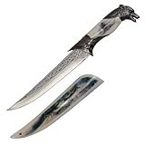 ウルフパックファンタジーDagger Bowieナイフと鞘h-4851-w1