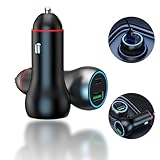 車載充電器 SK-CinDa カーチャージャー シガーソケット USB & USB C 車 充電器 2ポート 【全金属/軽量】PD/QC 66W対応 Type C カーチャージャー 12V/24V車対応 出っ張らない しがーソケット USB 車載充電器 i-Phone 15/14/13/SE/12/11/X/8 Xperia Samsung iPadなどに対応