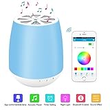 LED Bluetoothスピーカー、8sanlioneスマートAppワイヤレスBluetoothスピーカースマートフォン、調光機能付きコントロール夜ライト、タッチコントロールLEDランプでワイヤレス