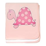 CafePress – ピンクガーリーTurtle – スーパーソフトベビー毛布、新生児おくるみ ピンク 04938687626832E