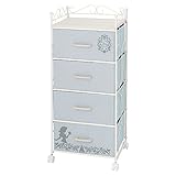 チェスト 4段 かわいい Disney ディズニー プリンセス 組立簡単 白雪姫 ライトブルー 幅45×奥行35×高さ102cm FB45S-4LBL