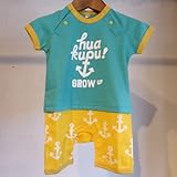 hua kupu(フアクプ) T-SHIRTS ROMPERS ロンパース 70,ターコイズ