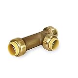 Everflow PushlockスリップT uprt1212プッシュXプッシュXプッシュ1 / 2インチ、飲料水配布、温水暖房アプリケーション、クイック&簡単なインストール、鉛フリーDZR真鍮Con