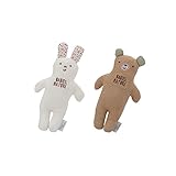 naturalorganicオーガニックコットンベビーソフトPlush Hand Rattleおもちゃセットの2