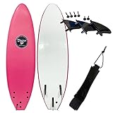 サーフボード 3点セット ソフトボード 6'0" D-LSB0182 フィン リーシュコード ショートボード 大人 初心者 ピンク 【自宅配送】
