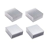 QMseller アルミチップセット熱ラジエーター冷却フィンヒートシンク 長さ50mm x 幅50mm x 高さ20mm シルバートーン 4個