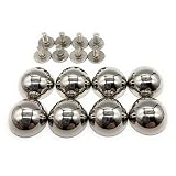 A-CRAFT 8個セット 底鋲 丸型 ネジ式 15mm 真鍮製 レザークラフト バッグ リュック (シルバー8個)