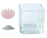 花市場直送便 ミニチュアガラス イソギンチャクM ピンク & カラーサンド シルバー & 植え込み用グラス ニューブロックS