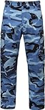 メンズスカイブルーCamouflage Cargo Army Camo Fatigues軍BDUパンツ XL (Waist 39-43" - I 29.5-32.5.